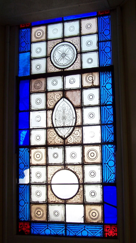 Blue, blue window behind the stars...